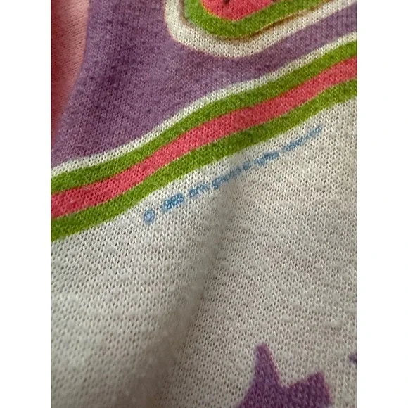 Vintage Girls Dr. Dentons Strawberry All Stars Pajama Top sz 6 1980s - Picture 3 of 6